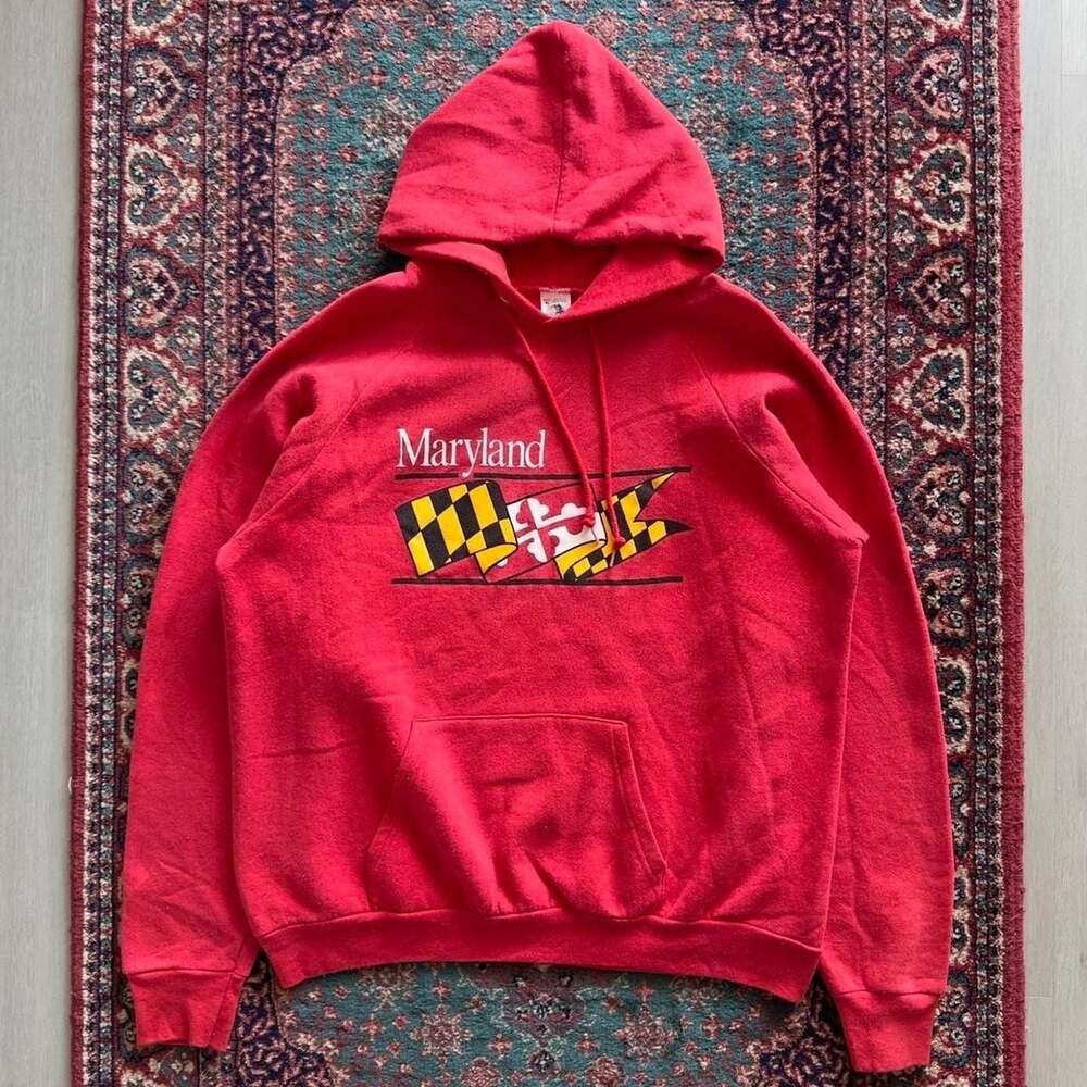 Fruit of the Loom Maryland Flag Vintage Hoodie